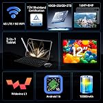 2026 Upgraded 12.2 inch Tablet, Android 16 Tablet with Keyboard, 2.5K QHD Display for High-Res Gaming/Art/Productivity, Up to 48GB+256GB+2TB TF,Octa-Core/10000mAh/Widevine L1/GMS/GPS/4-year Warranty