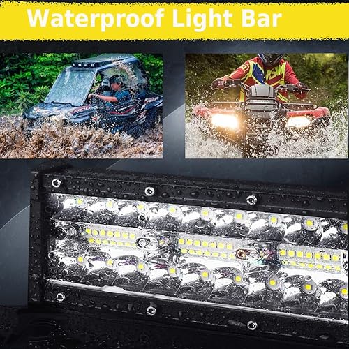 Miniatura 4 de Barra de luz LED ATV de 12 pulgadas, impermeable, para trabajo todoterreno, luz de inundación para Jeep Wrangler, 4Runner, camión, ATV, UTV, Go Cart