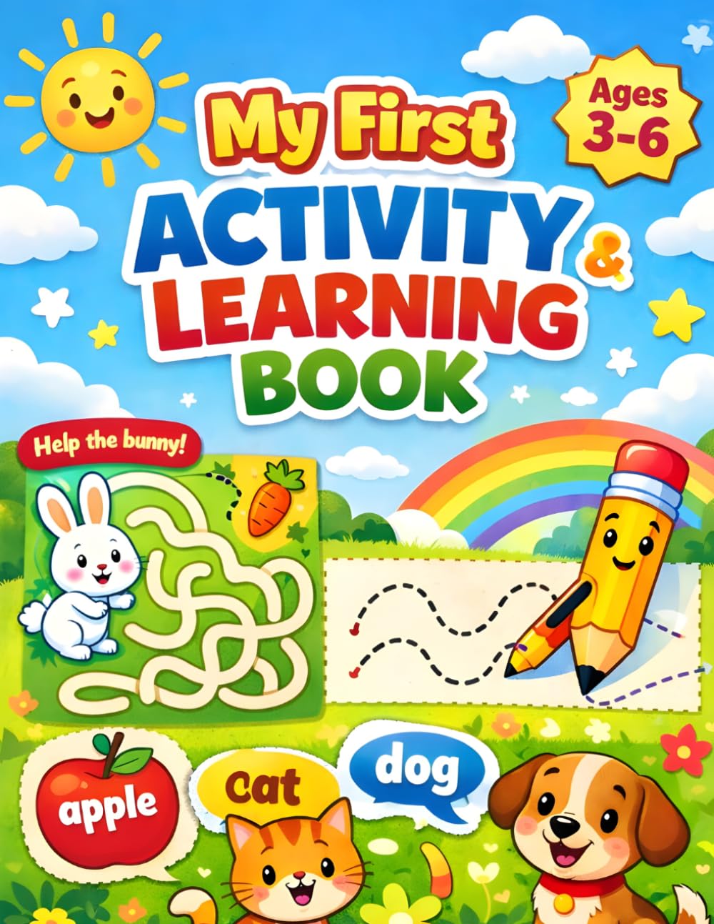My First Activity & Learning Book for Kids Ages 3–6: Fun Mazes, Tracing Lines & Learning Words for Early Skills Development