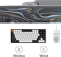 Vista 5 de Keychron K2 Teclado mecánico inalámbrico Bluetooth/USB con cable, diseño 75% intercambiable en caliente, 84 teclas, retroiluminación LED RGB, marco