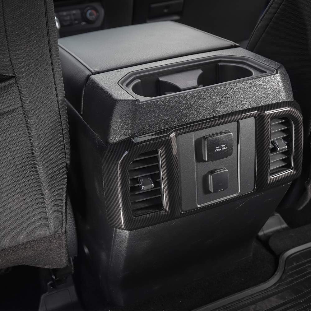 Keptrim for F-150 ABS Carbon Fiber Rear Air Conditioning Vent Outlet Panel Trim for 2016 2017 2018 2019 2020 Ford F150, 1pc
