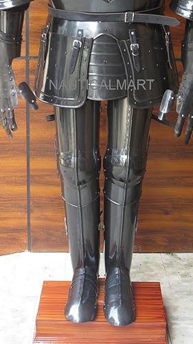 Miniatura 3 de Traje de armadura de caballero negro tamaño matrimonial envejecido