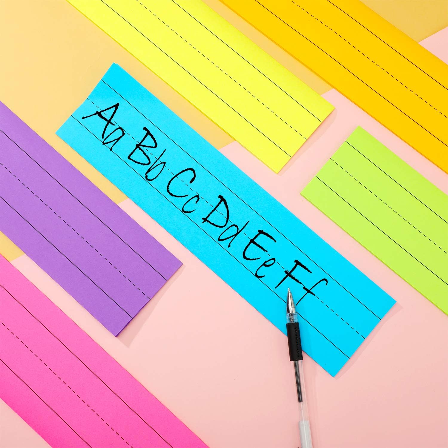Outus 150 Sheets Sentence Strips Ruled 6 Pack, 3 x 12 Inch, Bright Colors image 4