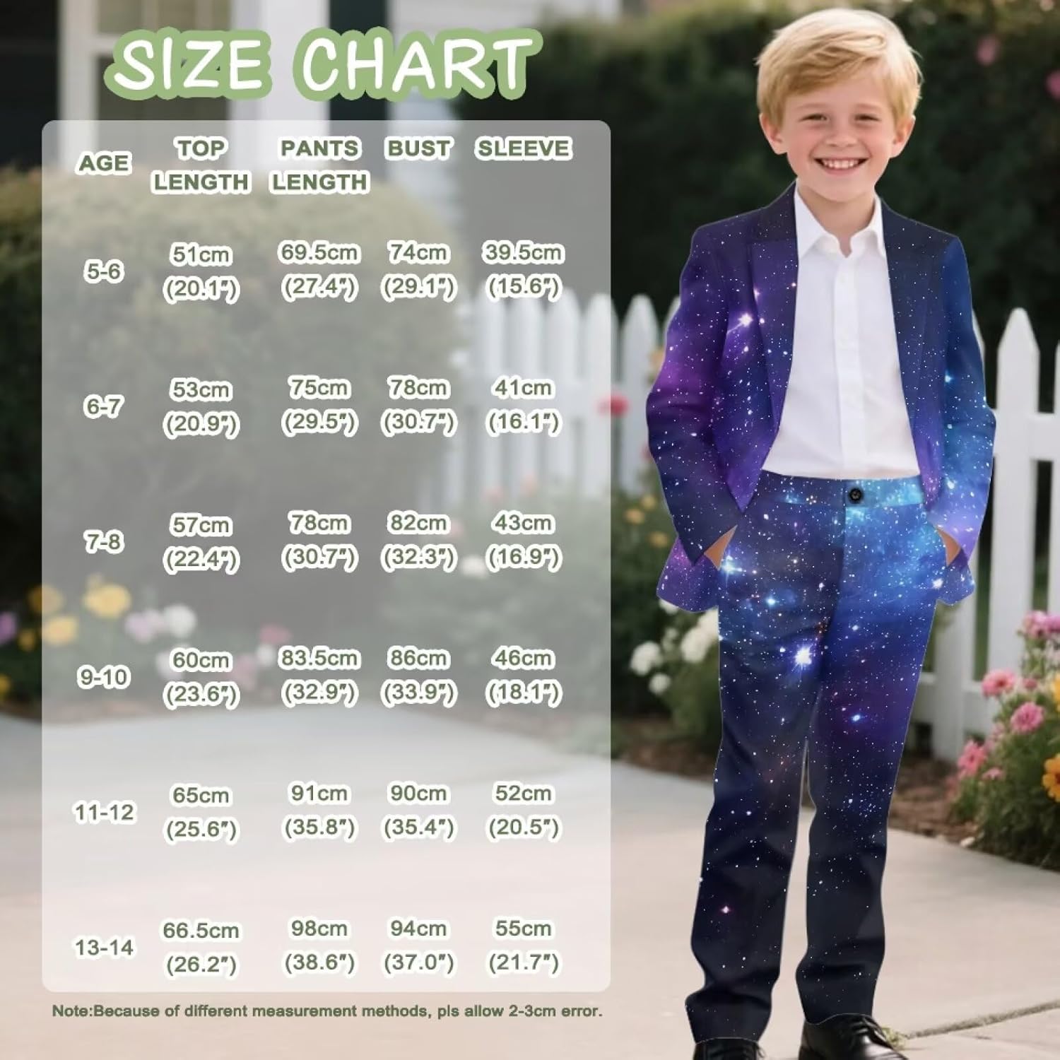 Boys' Suits 2 Piece Slim Fit Suit Jacket with Dress Pants Set V Neck Buttons Prom Tuxedo Blazers for 5-14Y Kids
