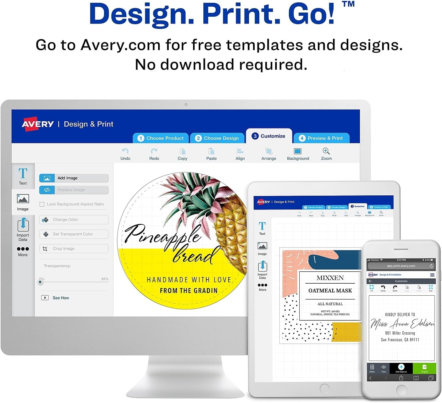Avery Design & Print software interface