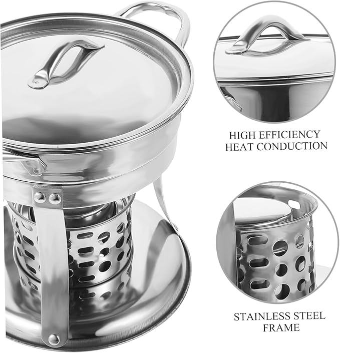 Olla Hot Pot con Estufa de Acero Inoxidable para Una Persona miniatura 5