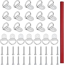22 Pack Stainless Steel D-Shape Tie Down Grommets, Trailer Mounting Rings with 22 Screws for Securing Loading in Cars, Kayak and Trailers