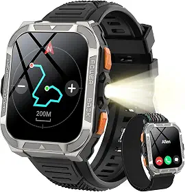 Smartwatch Masculino com GPS e Bússola | Chamadas Bluetooth, +100 Modos, Tela HD 1.91” | Bateria de Longa Duração | Compatível iPhone e Android