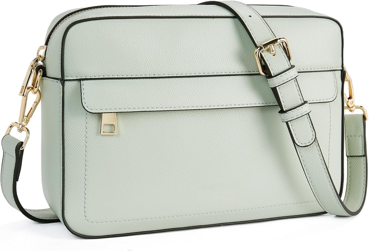 Small Leather Crossbody Camera Bag for Women Adjustable Wide Strap Shoulder Purse