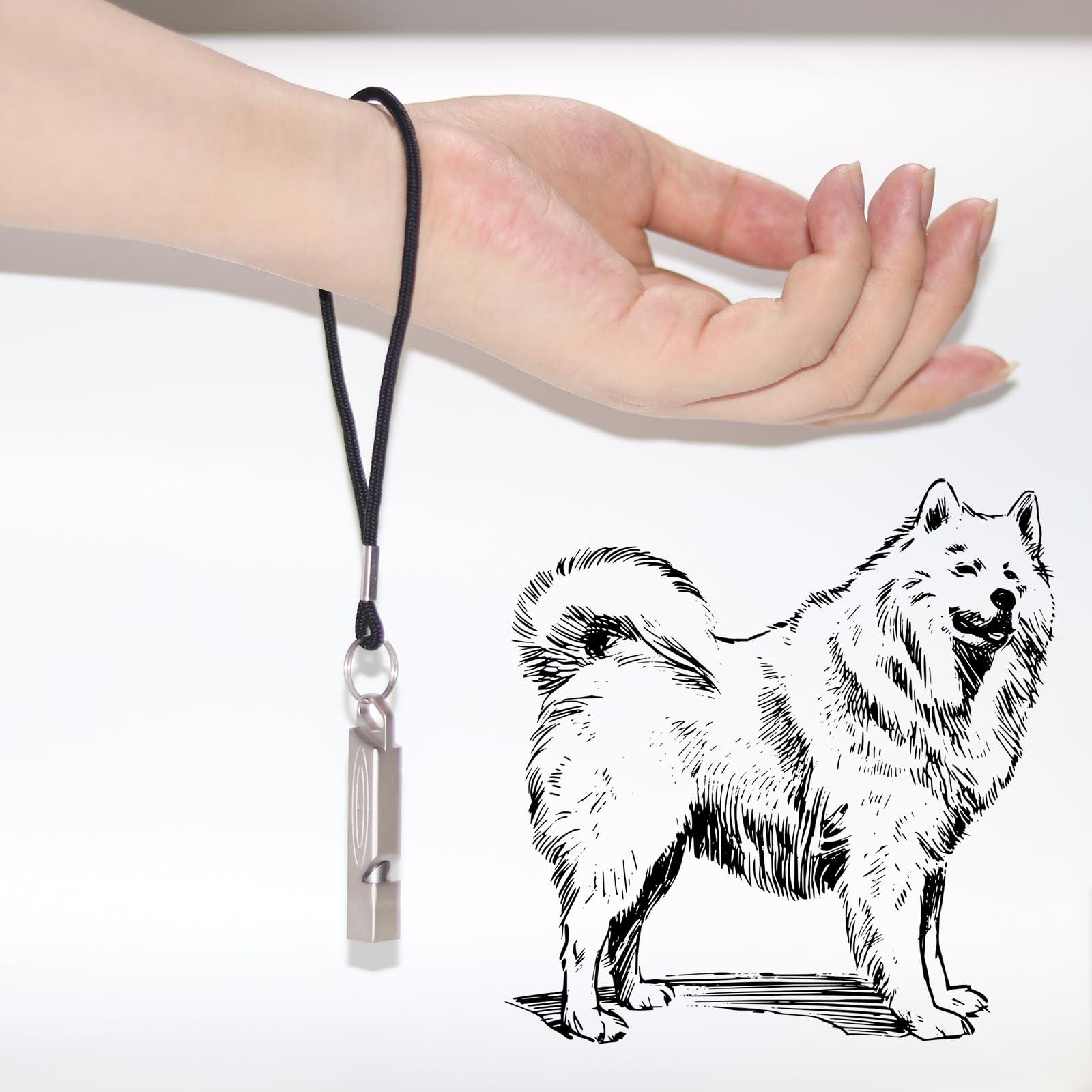 Silbato de perro para hacer que los perros vengan a ti, silbato de emergencia fuerte para mujeres, silbato de metal con cordón, silbato de kayak de emergencia impermeable para excursionistas