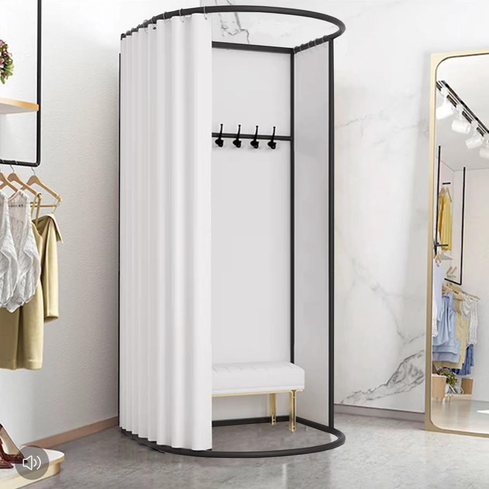 200x100x95CM Spogliatoio Camerino Mobile, Portatile Spogliatoio per La Protezione Della Privacy, Spogliatoio Semicerchio Mobile per Ufficio, Attività All'aperto, Boutique, Negozio di Abbigliamento