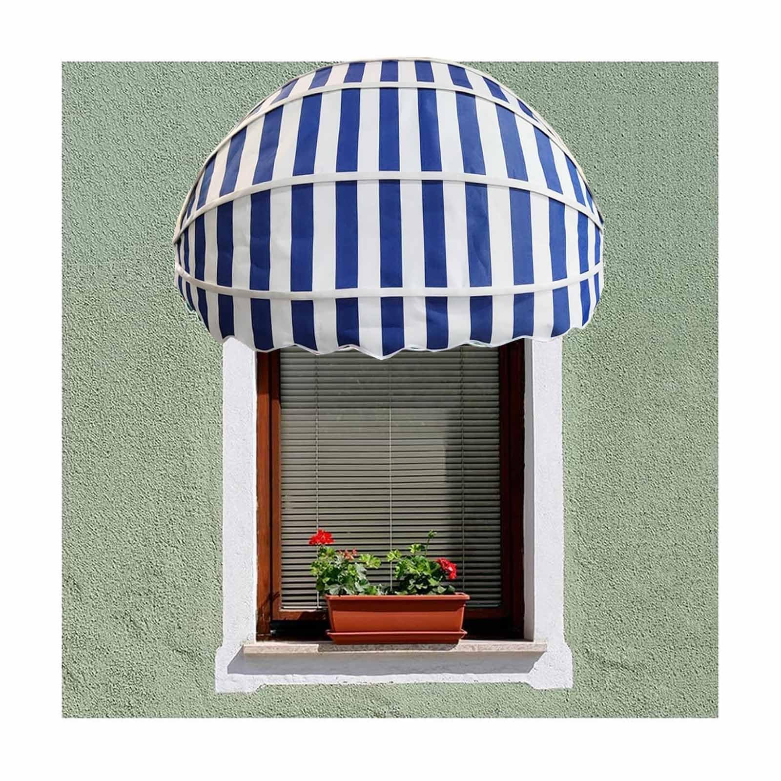GJZQDKX Waterproof Hemispherical Door Canopy Awning Foldable Dome Sun Shade Shelter for Deck and Balcony UV Resistant 57.08in Diameter