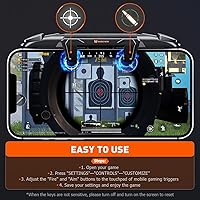 Vista 6 de BIGBIG WON Gaming Triggers, Mobile Game Controller for PUBG/Fornite/Call of Duty Integrated Mobile Triggers Aim Button Shooter Joystick for iPhone