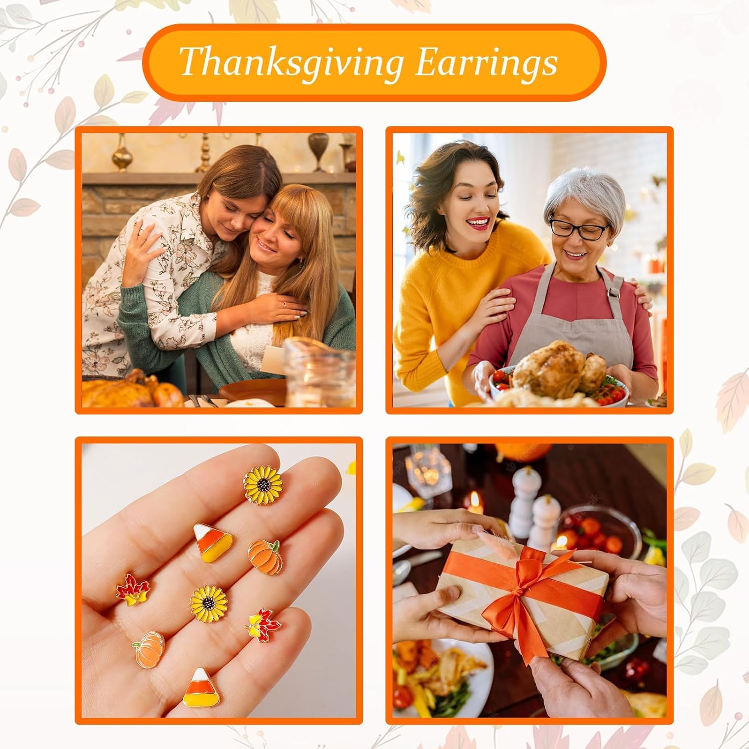 Fall Earrings for Women Pumpkin Sunflower Maple Leaf Candy Corn Stud Earrings Holiday Thanksgiving Autumn Party Jewelry Gifts - Image 4