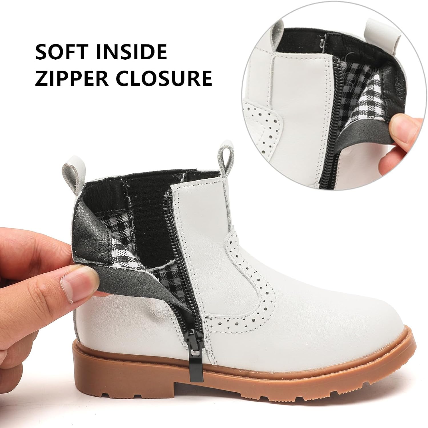 kkdom Boys Girls Waterproof Outdoor Chic Bow Side Zipper Comfort Chelsea Ankle Boots(Toddler/Little Kid/Big Kid)