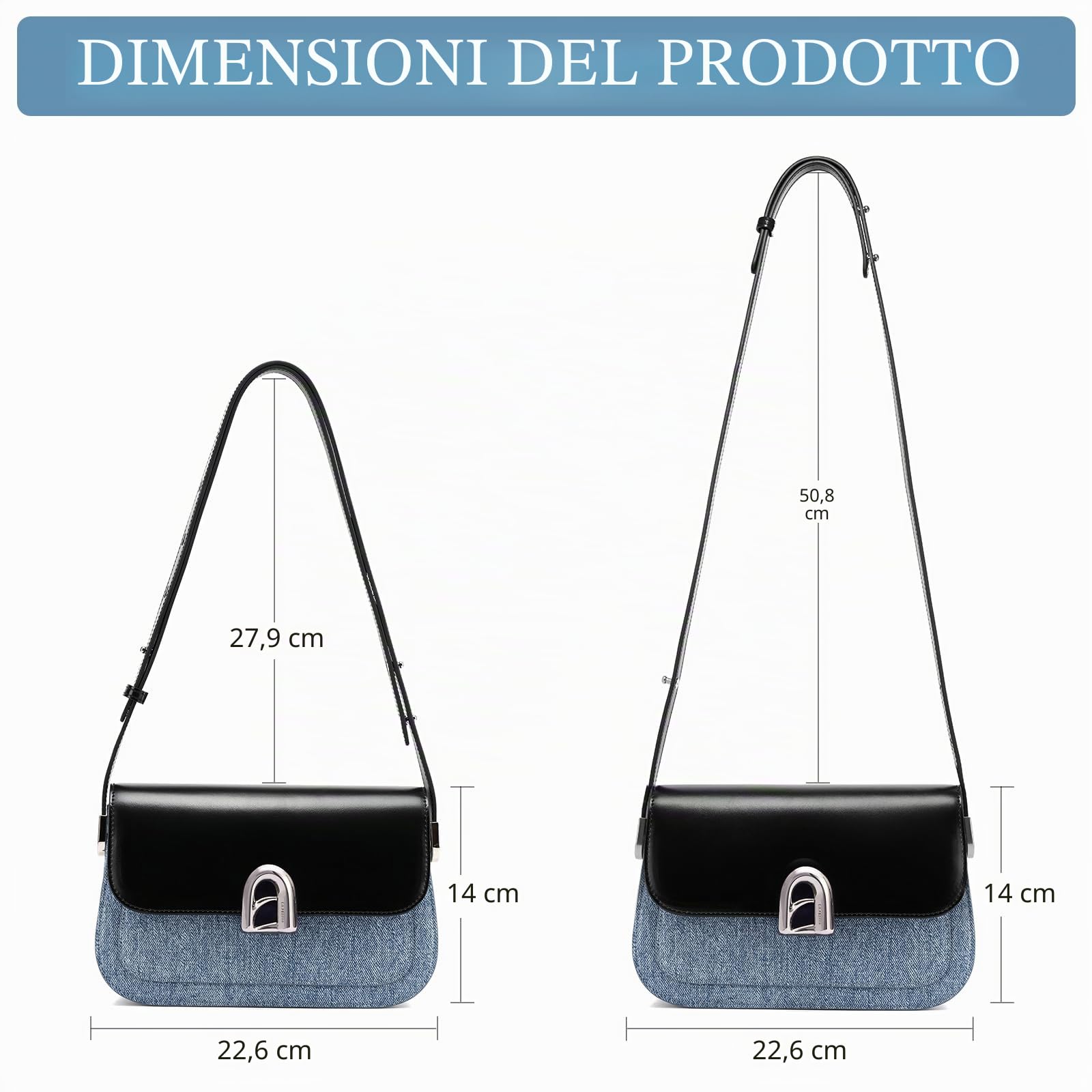 LA FESTIN Borsa a tracolla in pelle da donna - Borse a tracolla con tracolla regolabile da donna, borse firmate Borse a tracolla da donna