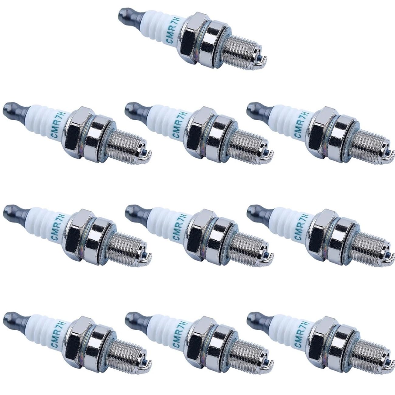 Lot de 10 Bougies d'allumage CMR7H for débroussailleuses RZ7C, compatibles avec Les modèles OEM 506615101 et 544260901