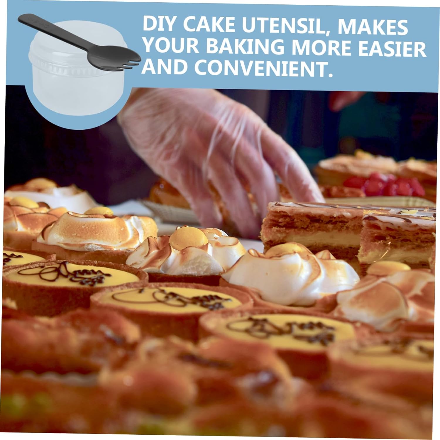 50sets Temperature Resistant Pudding Cups Lids and Spoons Dessert Containers for Baking for Homemade Cakes and Desserts