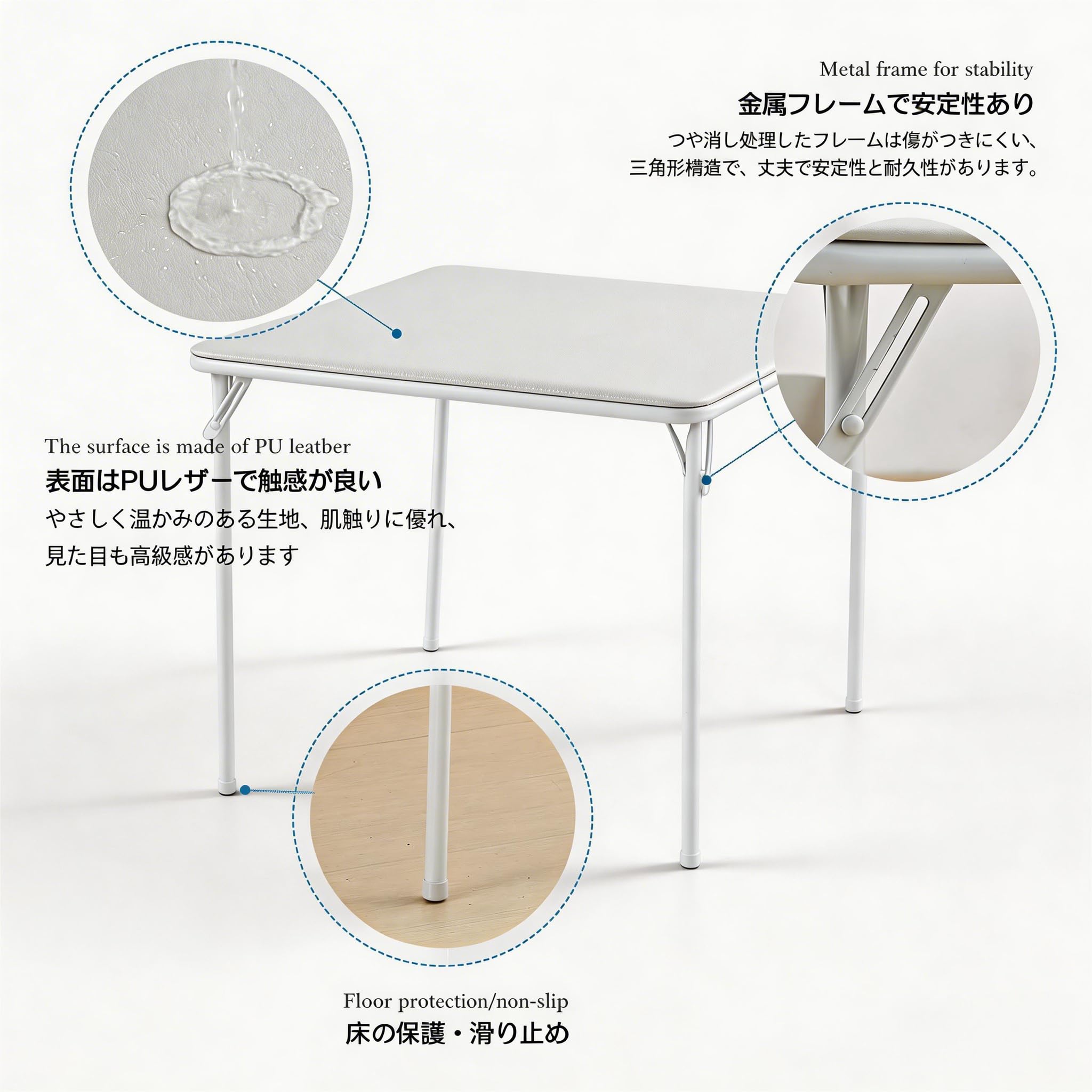 Amazon.co.jp: TAO ONE 折りたたみテーブル 麻雀卓 80×80cm 正方形