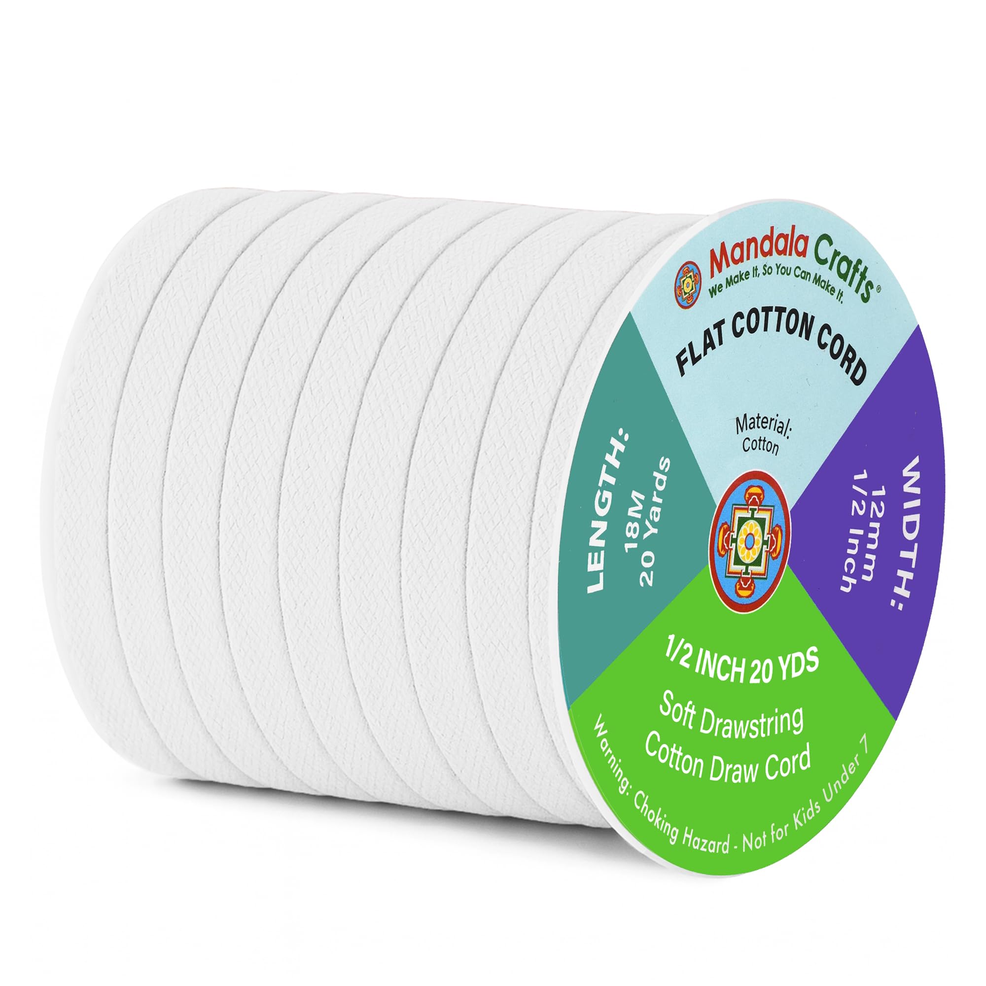 Amazon.com: Mandala Crafts White Flat Drawstring Cord