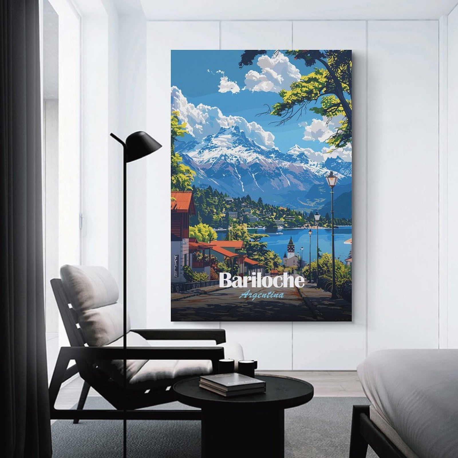 Junmoney Room Decor Wall Art Bariloche, Argentina Landscape, 20x30inch(50x75cm), for Living Room, Lounge Or Sitting Room, Canvas Styling for A Polished Room Look