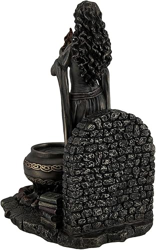 Miniatura 3 de VERONESE DESIGN 9 5/8 pulgadas de alto, diosa brígida del hogar y hogar sosteniendo la llama sagrada, resina fundida en frío, acabado de bronce