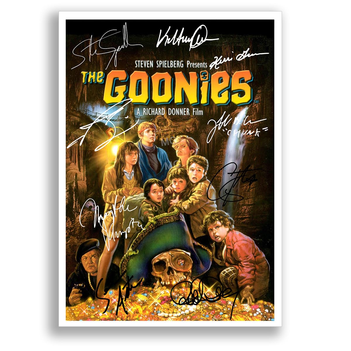 Mounted Gifts Goonies A4 Poster The Goonies Cast Signed A4 Poster Photo Print Framed Autograph Gift Movie Film (Goonies A4 Poster)