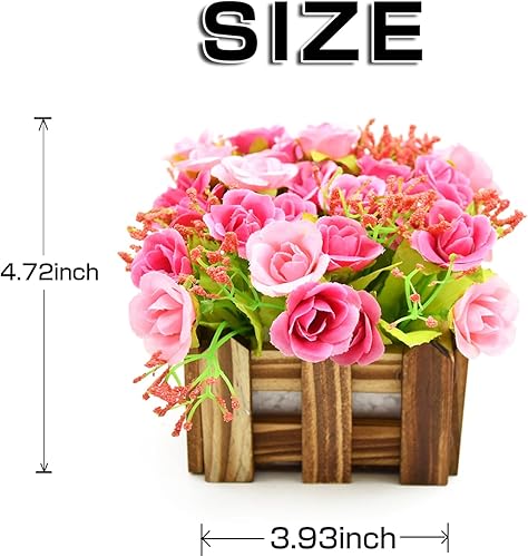 Miniatura 3 de BEADY Mini diamante rosa artificial planta de casa flor artificial fotocatalizador verde falso decoración del hogar regalo celebración flor valla