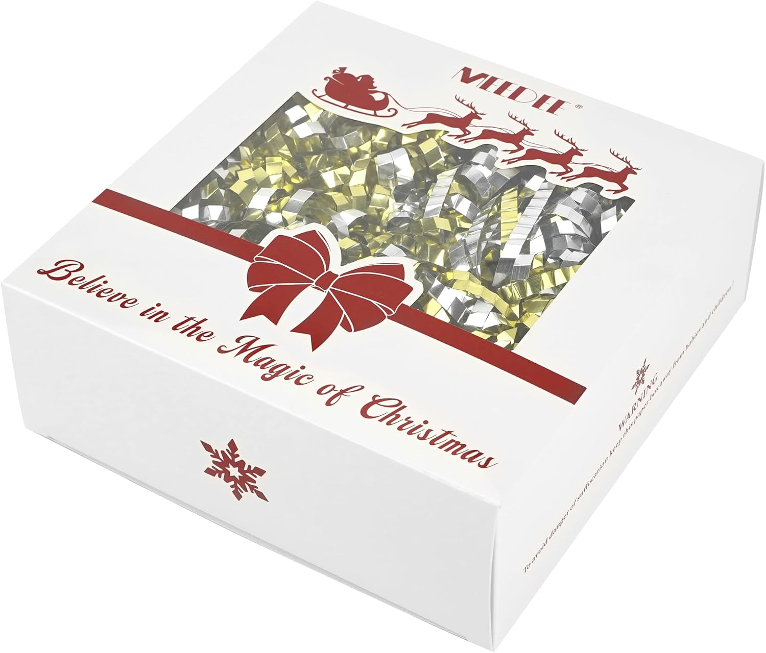 MEEDEE 6 Inch Gold and Silver Self-Adhesive Christmas Bows, Crimped Curly Ribbon Gift Bows for Gift Wrapping Paper, Bags, and Boxes – Holiday, Everyday, and All-Occasion Decorations (12 Count) - Image 9