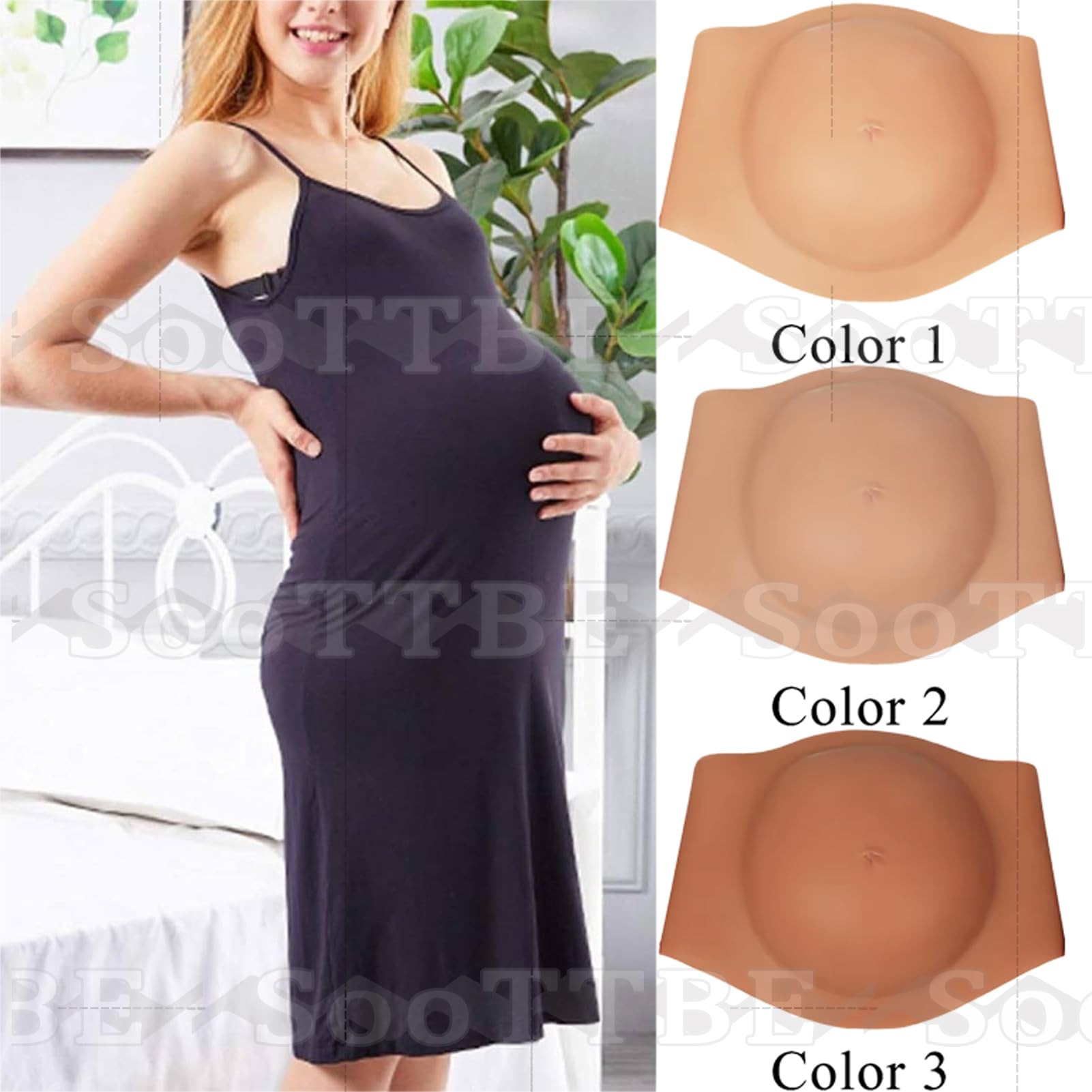 Full Silicone Artificiale Del Bambino Bump Falso Incinta Pancia Film Puntelli Reale Morbido Falso Maternità per Fingere La Gravidanza