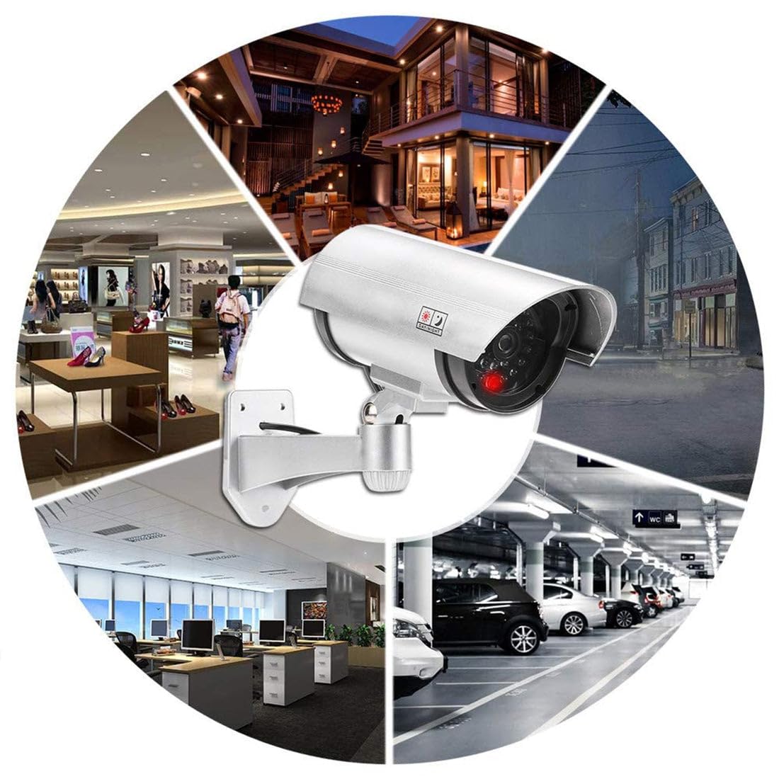 NK Enterprises Dummy Fake Bullet Camera with Flashing Red Led Light Dummy CCTV Security Camera for Home & Office (Pack of 1 Pcs)-image-49