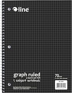 C-Line 1-Subject Notebook, Graph Ruled,4 x 4, Black (22300)