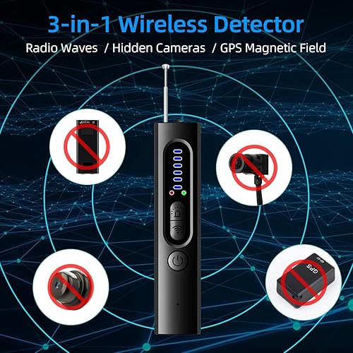 Miniatura 2 de Detector de cámara oculta, Detector antiespía, Detector de insectos interior Barredora electrónica, Detector de rastreador GPS, Detector de señal