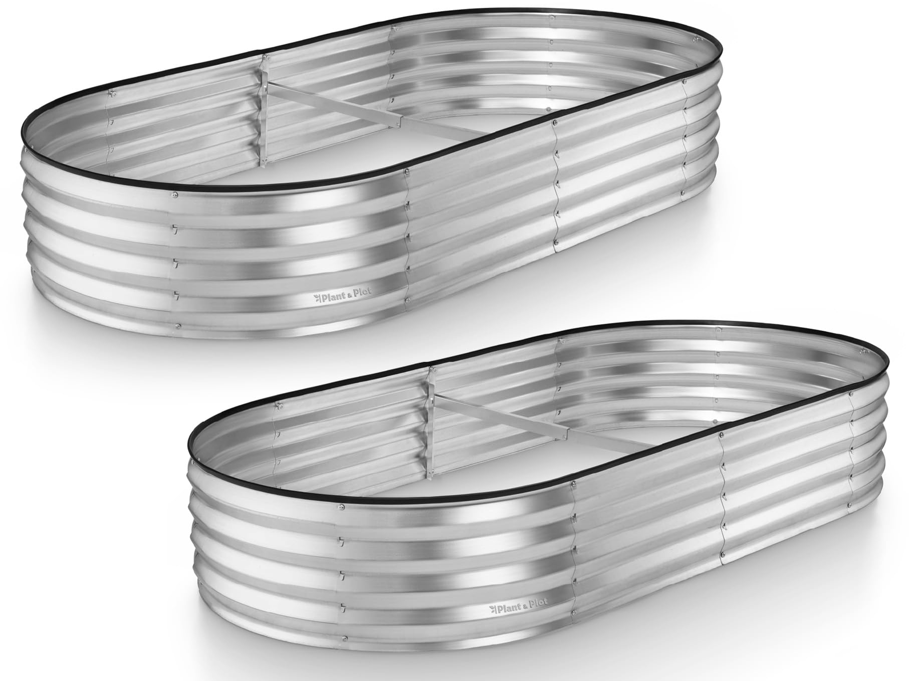 Galvanized Raised Garden Beds Outdoor // 6×3×1 ft (2-Pack) Planter Raised Beds for Gardening, Vegetables, Flowers // Large Metal Garden Box (Silver) // Tool-Free Assembly