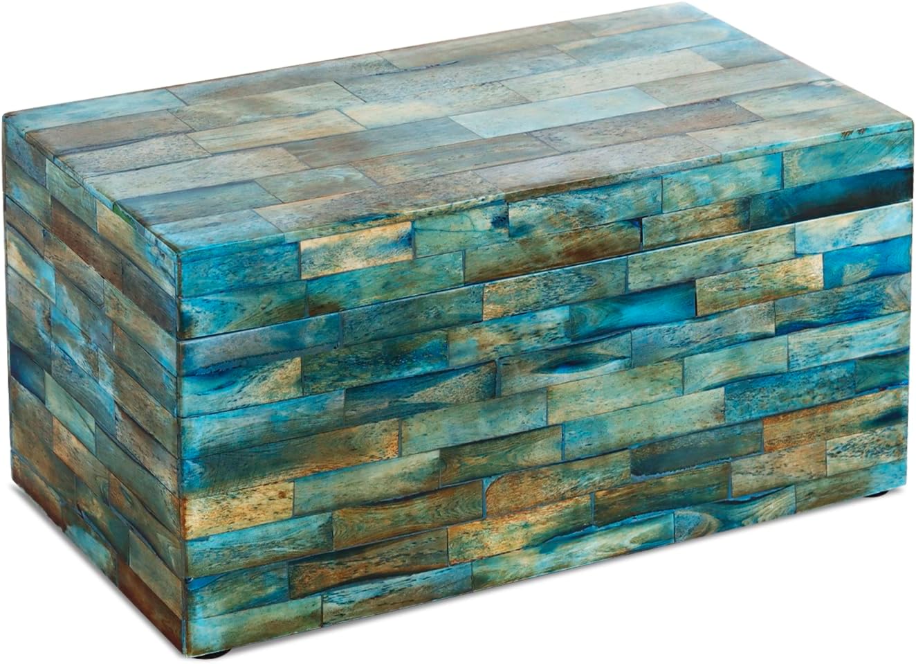 Handicrafts Home Handmade Verdigris Pattern Decorative Box - Storage Organizer, Decor Centrepiece, Memory Keepsakes, Home Decor - Boho Style Treasure Box, Multipurpose Gift - 10x5x5 VERDIGRIS 10 x 5 x 5 in