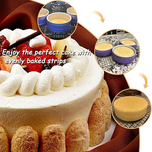 Miniatura 5 de yuntop 2 tiras para hornear uniformemente, tiras de molde para tartas, tiras de molde para pasteles horneados uniformemente