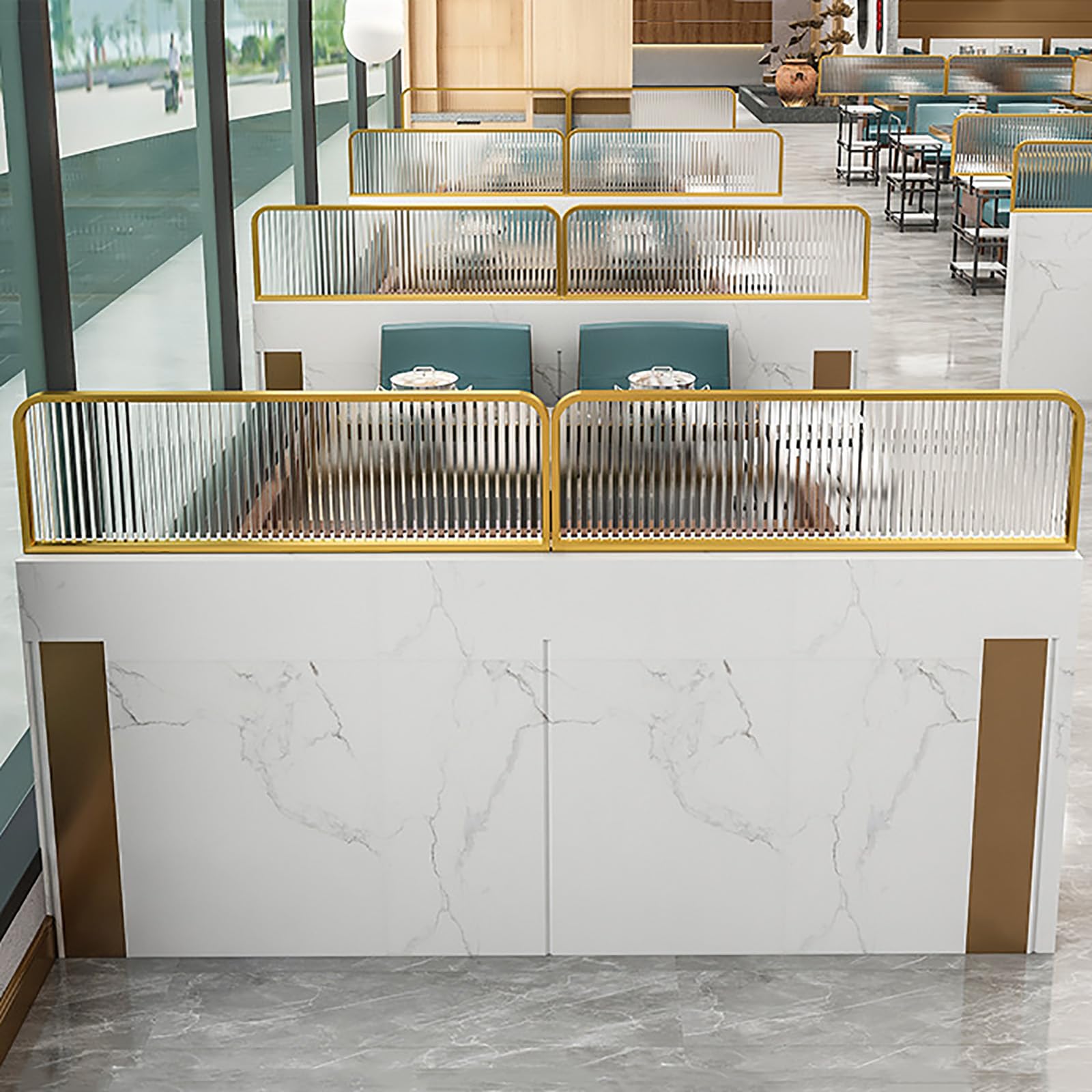 Tabique decorativo de vidrio rayado para comedores para la oficina en casa Valla baja para restaurantes