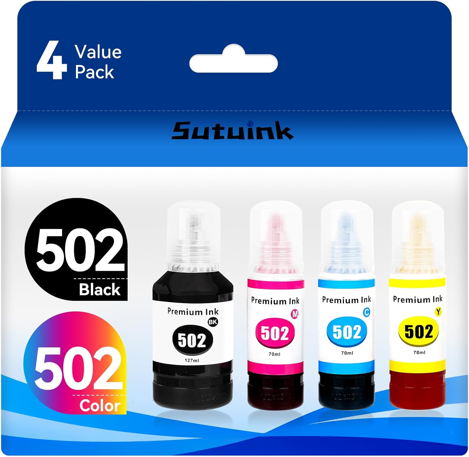 Compatible 502 T502 Refill Ink Bottles Replacement for