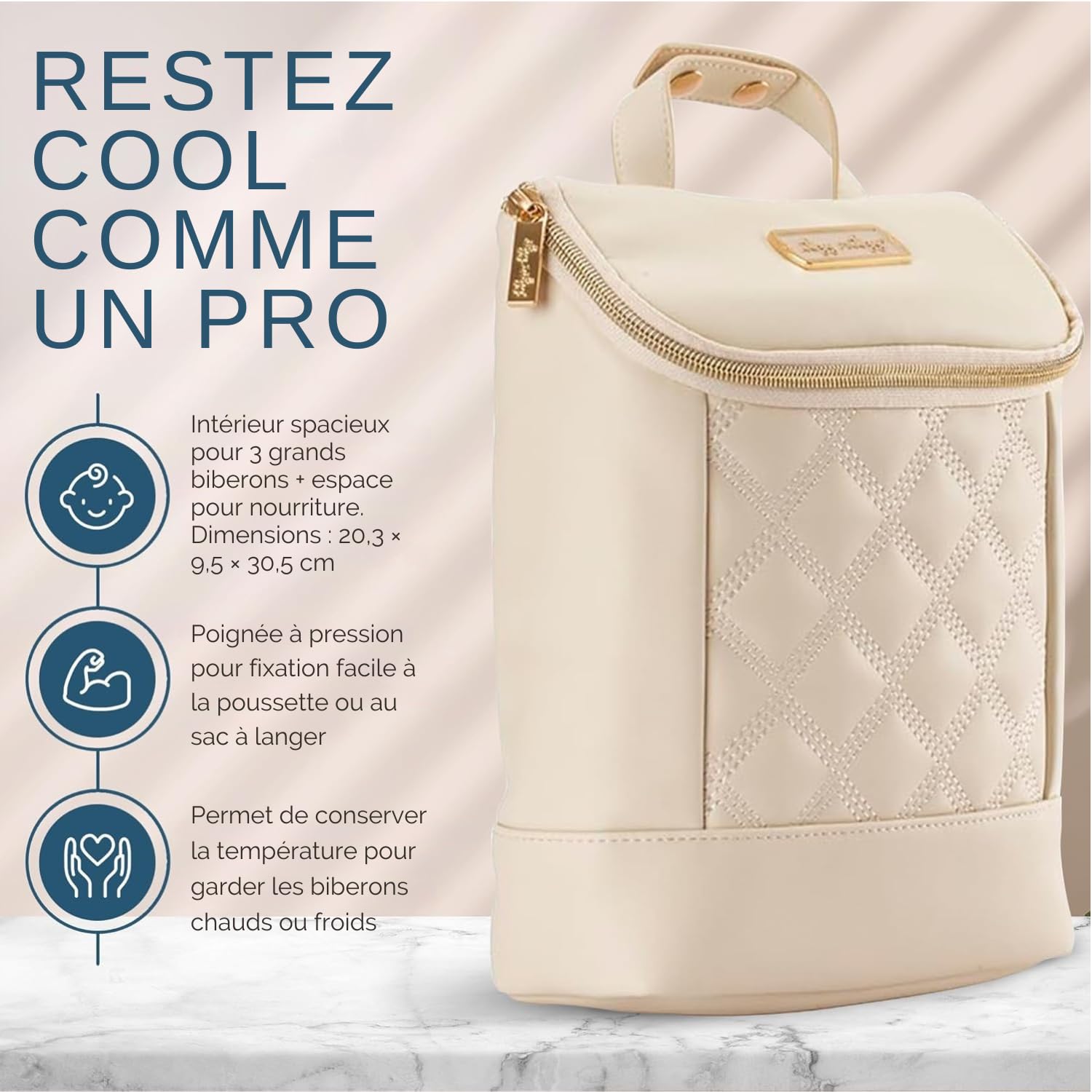 Itzy Ritzy Sac à biberon – Porte-biberon Isotherme pour Garder au Chaud et au Frais avec Poche intégrée pour Poche de Glace intégrée, Refroidisseur de Lait Maternel Multi-Usage, Rangement pour Landau