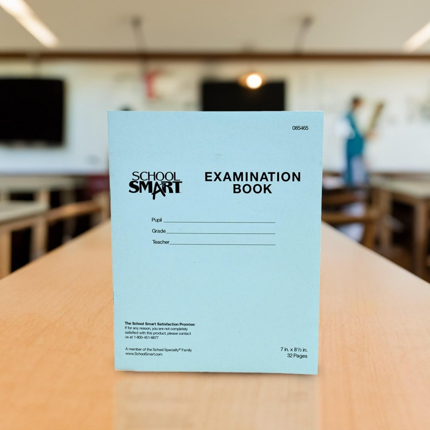 School Smart Examination Blue Book with 32 Pages, 7 x 8-1/2 Inches, Pack of 50 Books