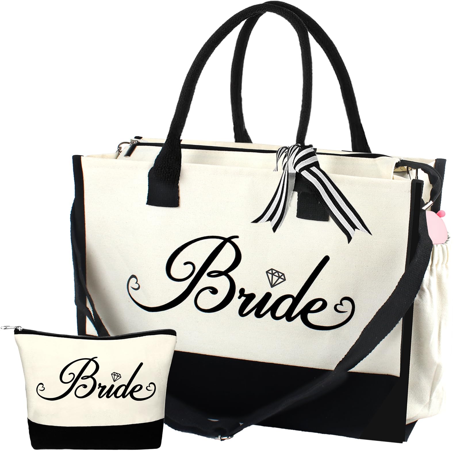 Tkifoda Bridal Shower Gifts, Brides to Be Engagement Wedding Gifts, Bride Tote Bag Makeup Beach Travel Cosmetic Toiletry Bag
