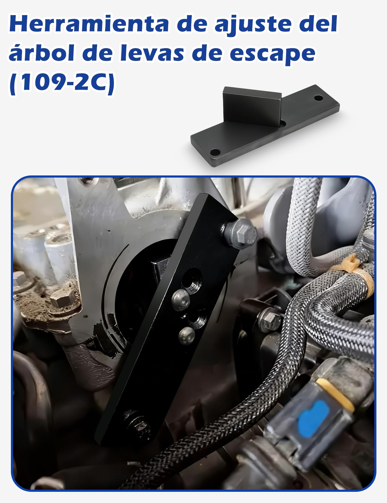 Herramienta de sincronización de Motor, Kit Completo de 7 Piezas de Acero al Carbono para Citroen Peugeot Opel 1.2L PureTech VVT GDI con Herramientas 109-2C 109-2D G-0109-6