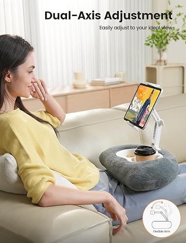 Miniatura 2 de Lamicall Soporte de almohada para tablet  Cuenco de grado alimenticio Suave y esponjoso Soporte para iPad Kindle con brazo ajustable, accesorios