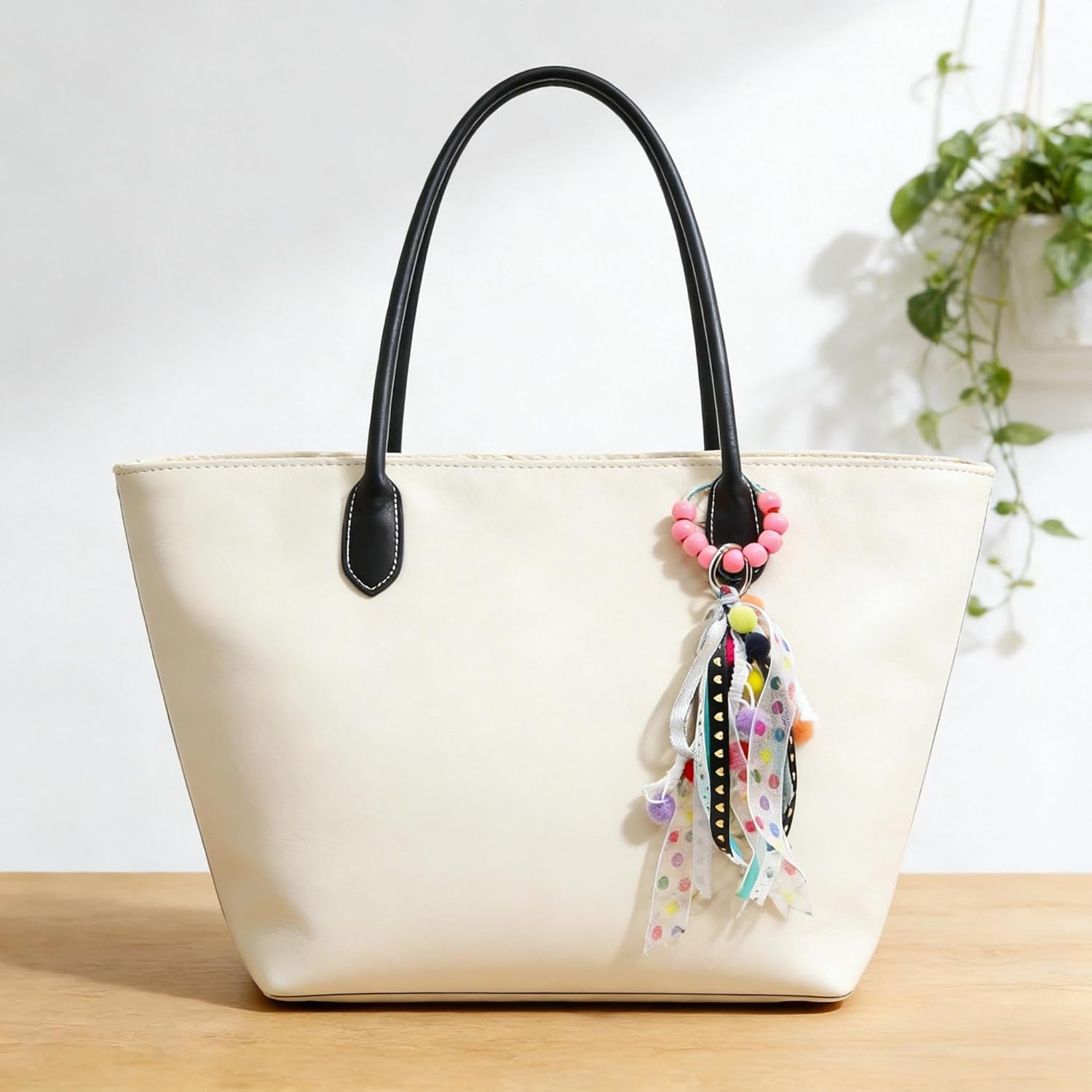 Accessories for Bogg Bag, Keychains for Women, Ribbon Colored Beads Key Ring Charms, Compatible with Women Rubber Beach Straw Bag Tote Handbag Decoration, Pendant Ornaments - Image 8