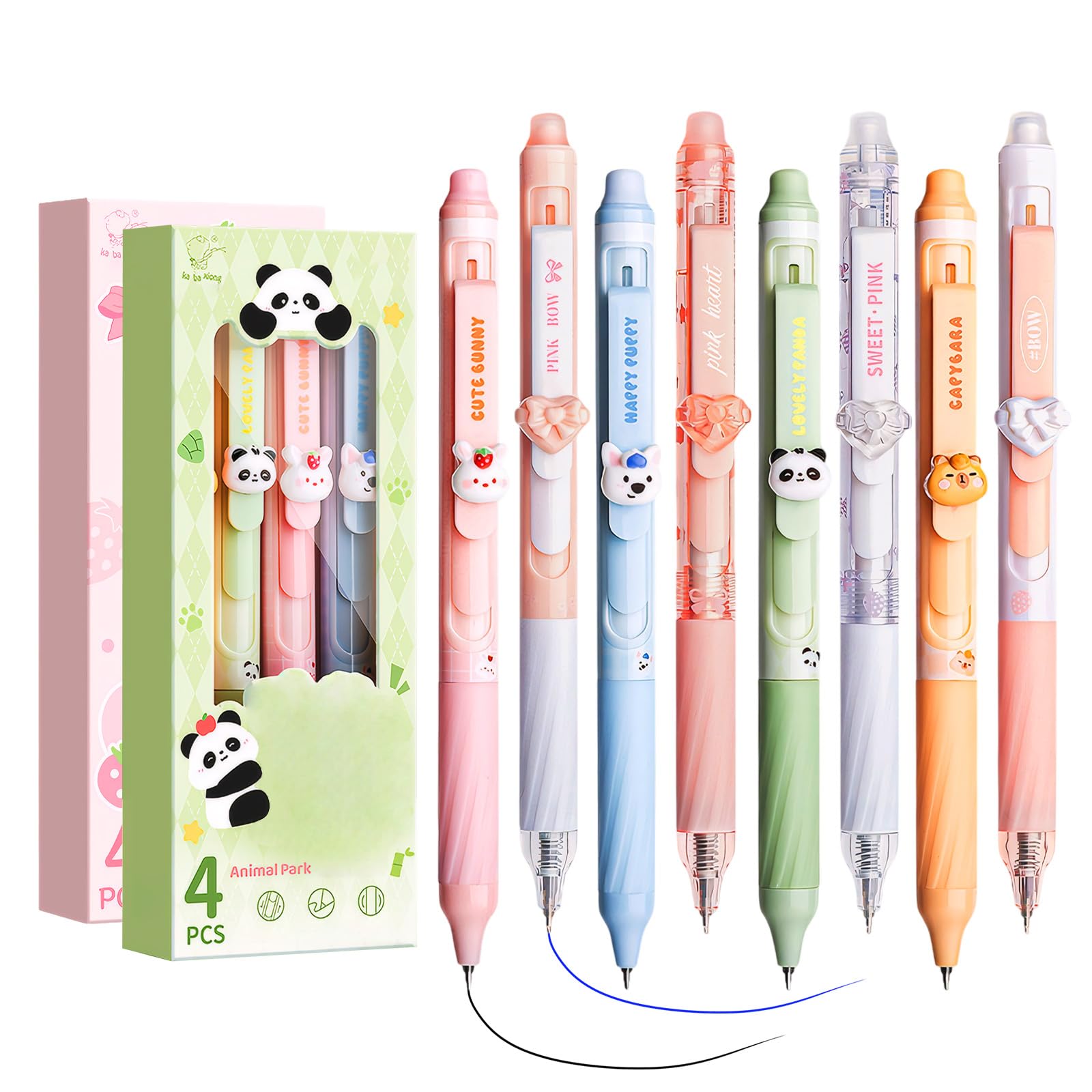 ertlutw 8 Pcs Erasable Gel Pens Ballpoint pen Erasable Pen Set 0.5 mm e rasableGel Pen Eraser Pen for Kids Adult Writing Drawing Stationery School Office Supplies