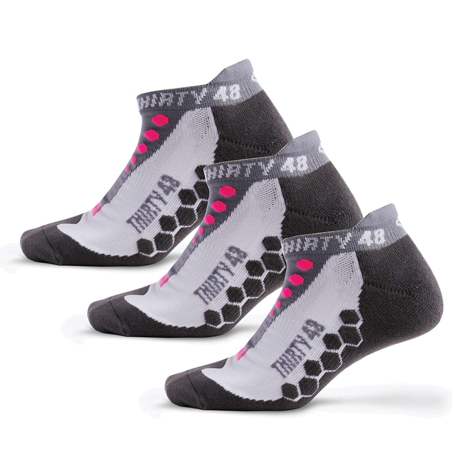 Thirty48 Calcetines para correr para hombres y mujeres con tela Coolmax que mantiene los pies frescos y secos, 1 par o 3 pares