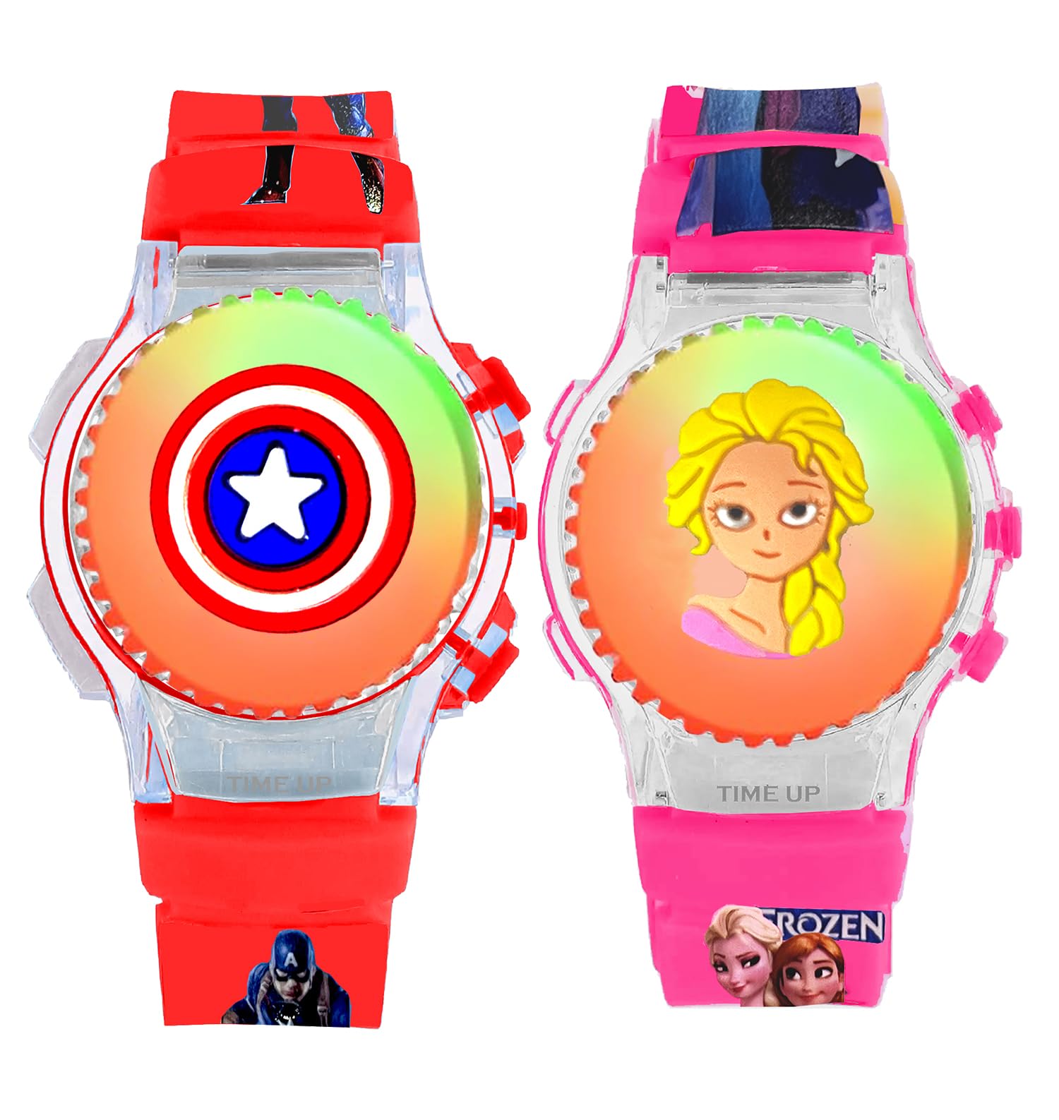 Time Up Digital Dial 2 Watches Combo Toy Cartoon Style Glow-Light Kids Watches for Boys & Girls (Age:3-10 Years)-RC256-CP-70X (Red-Magenta) (B0CYTGZSTD) Amazon Price History, Amazon Price Tracker