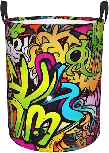 Cesta de lavandería redonda de una sola capa, con cordón, plegable, impermeable, tela Oxford, redonda, ligera, para dormitorio, baño, dormitorio