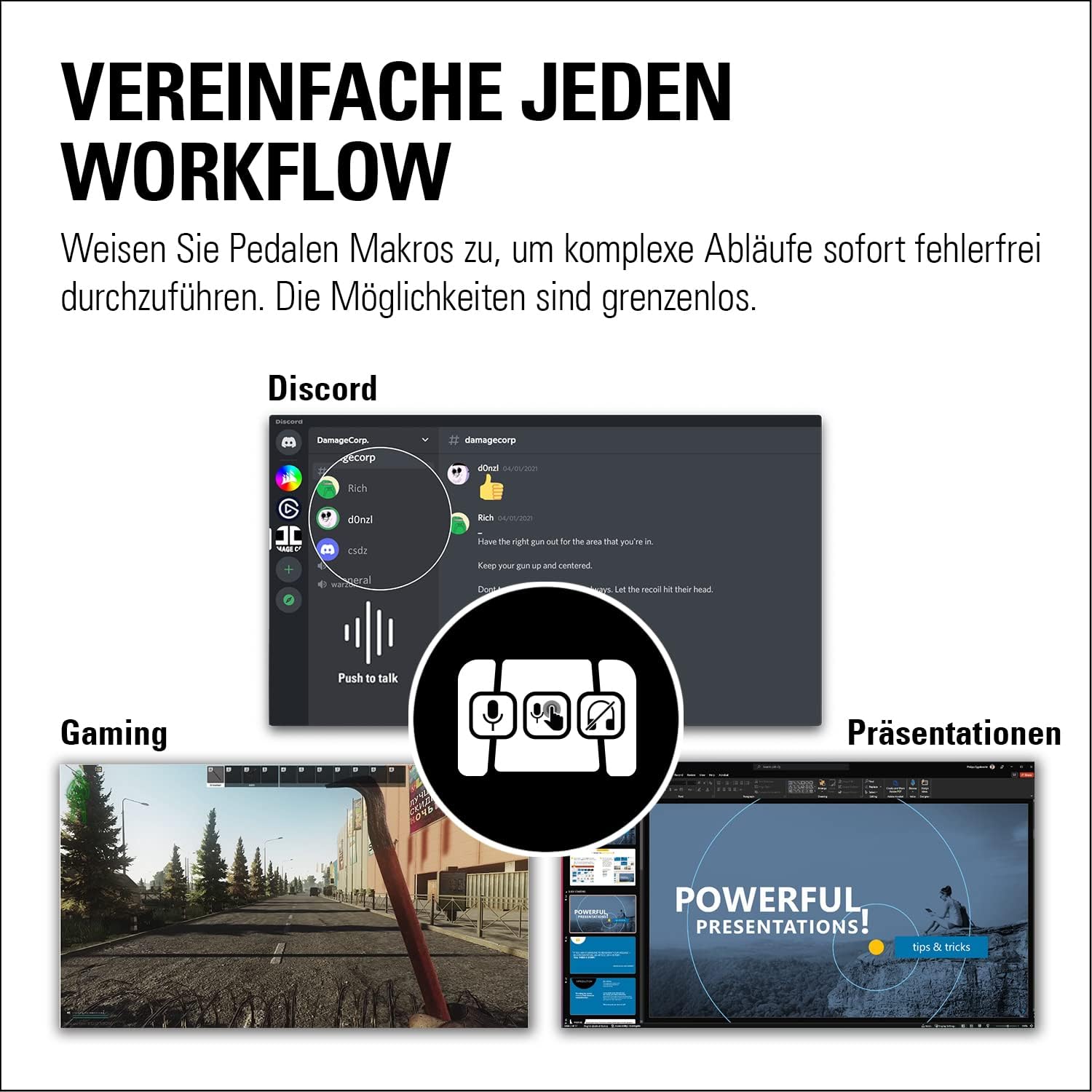 Foot Streaming Discord Elgato Stream Deck Pedal – Freihand-Studio-Controller, 3 Makro-Fußpedale,  Auslösen von Aktionen in Apps und Software wie OBS, Twitch, YouTube und  Anderen, für Mac und PC, 20GBF9901, Schwarz: Amazon.de: Musikinstrumente &  DJ-Equipment
