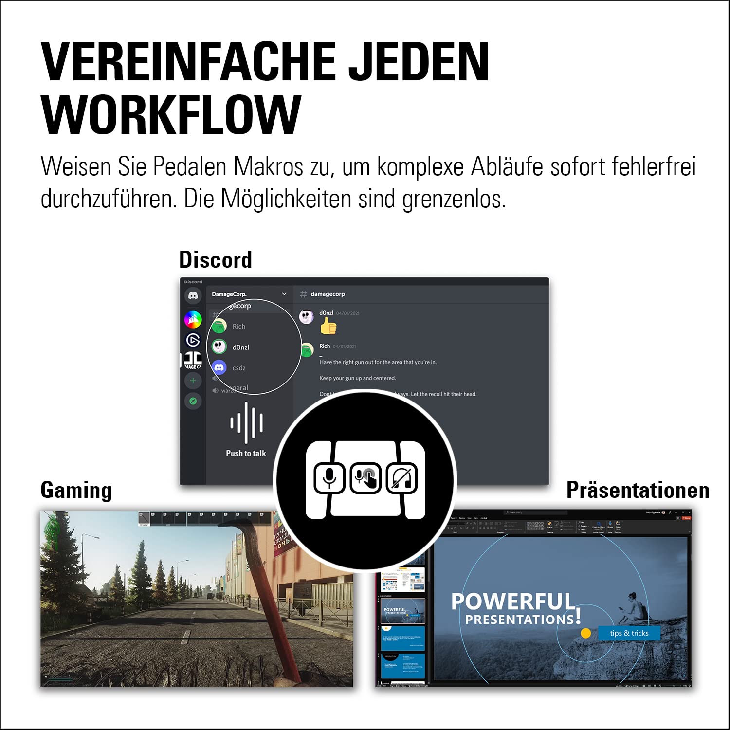 Elgato Stream Deck Pedal – Freihand-Studio-Controller, 3 Makro-Fußpedale, für Mac und PC